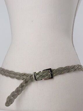 Vintage Silvertone Braided Belt SILVER Pre-owned